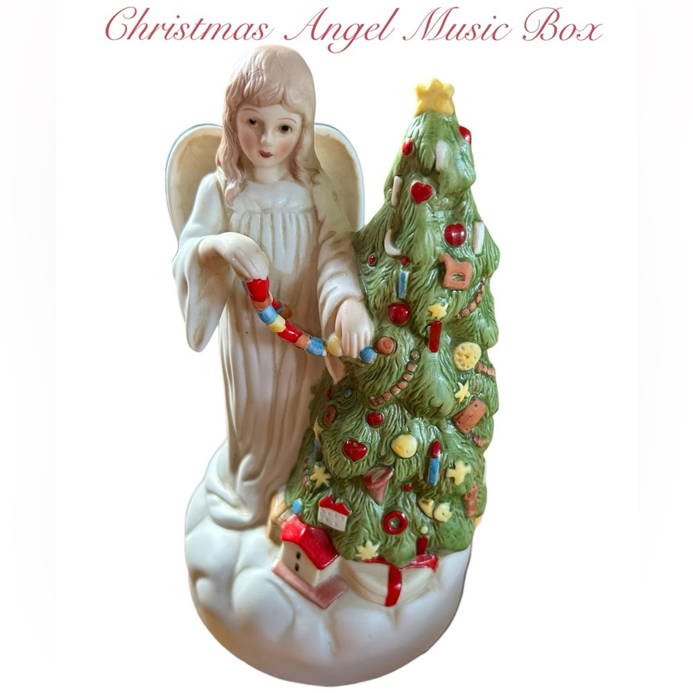 Vtg 1985 Enesco Mrs. Grossman’s Christmas Angel Favorite Things Music Box